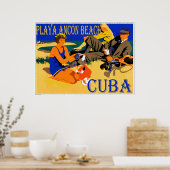 Playa Ancon Cuba Vintage Poster Design (Keuken)