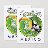 Playa Balandra Mexico retro logo (Voorkant / Achterkant)