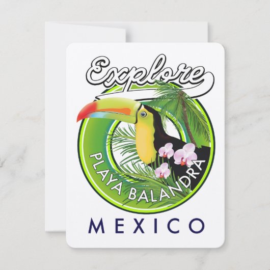 Playa Balandra Mexico retro logo (Voorkant)