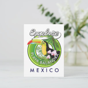 Playa Balandra Mexico retro logo Briefkaart