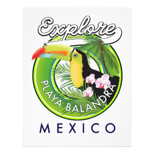Playa Balandra Mexico retro logo Foto Afdruk