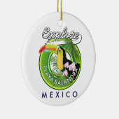 Playa Balandra Mexico retro logo Keramisch Ornament (Rechts)