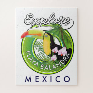 Playa Balandra Mexico retro logo Legpuzzel