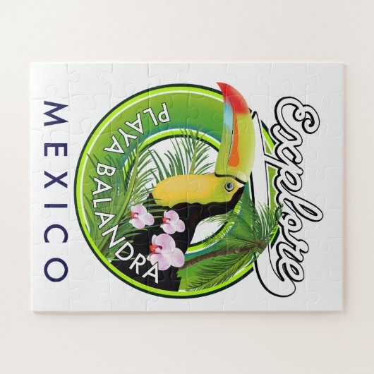 Playa Balandra Mexico retro logo Legpuzzel (Horizontaal)