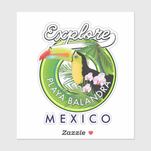 Playa Balandra Mexico retro logo Sticker (Vel)