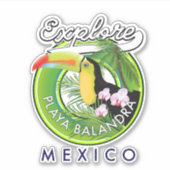 Playa Balandra Mexico retro logo Sticker (Voorkant)