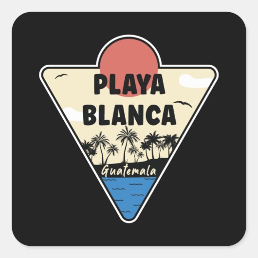 Playa Blanca Guatemala Seashore Vierkante Sticker (Voorkant)