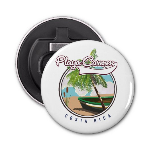 Playa Carmen Costa Rica Button Flesopener (Voorkant)
