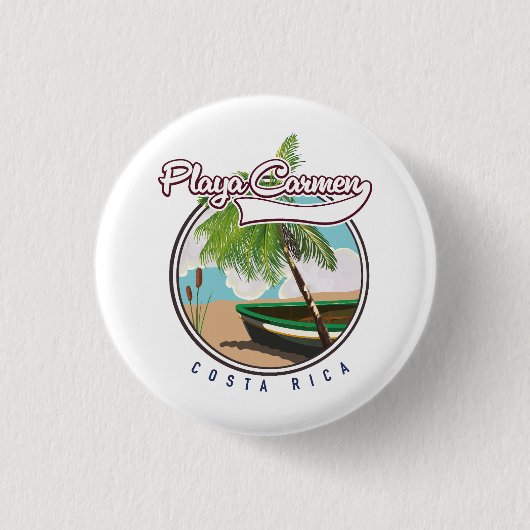 Playa Carmen Costa Rica Ronde Button 3,2 Cm (Voorkant)