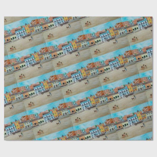 Playa de la Malvarrosa Painting by Alfred Fox Cadeaupapier (Vlak)