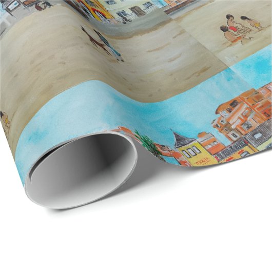 Playa de la Malvarrosa Painting by Alfred Fox Cadeaupapier (Rol Hoek)