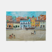 Playa de la Malvarrosa Painting by Alfred Fox Fleece Deken (Voorkant (Horizontaal))
