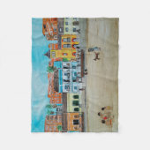 Playa de la Malvarrosa Painting by Alfred Fox Fleece Deken (Voorkant)