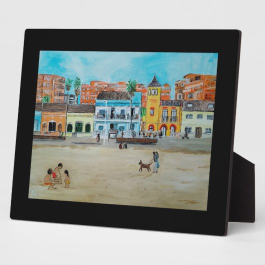 Playa de la Malvarrosa Painting by Alfred Fox Fotoplaat (Zijkant)