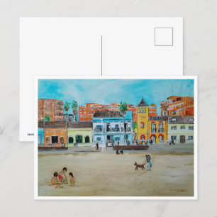 Playa de la Malvarrosa schilderij van Alfred Fox Briefkaart