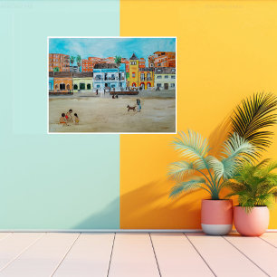 Playa de la Malvarrosa schilderij van Alfred Fox Canvas Afdruk
