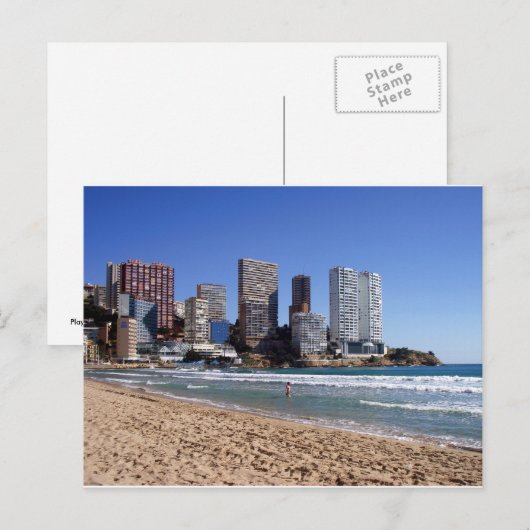 Playa de Levante de Benidorm, España Briefkaart (Voorkant / Achterkant)