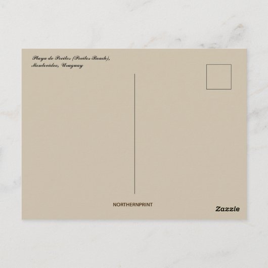 Playa de Pocitos, Montevideo, Uruguay Briefkaart (Achterkant)