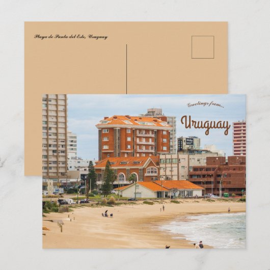 Playa de Punta del Este Uruguay Briefkaart (Voorkant / Achterkant)