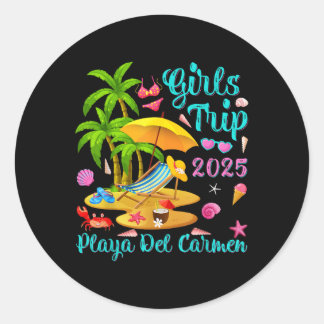 Playa Del Carmen Beach Mexico Summer Girls Trip 20 Ronde Sticker