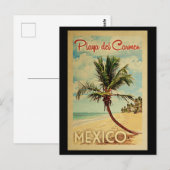 Playa del Carmen Briefkaart Palm Tree Vintage Trav (Voorkant / Achterkant)
