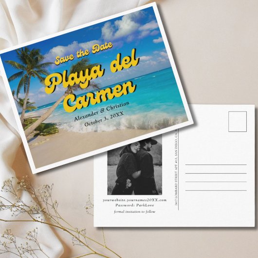 Playa del Carmen Bruiloft Save the Date Briefkaart