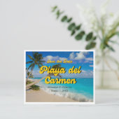 Playa del Carmen Bruiloft Save the Date Briefkaart (Staand voorkant)