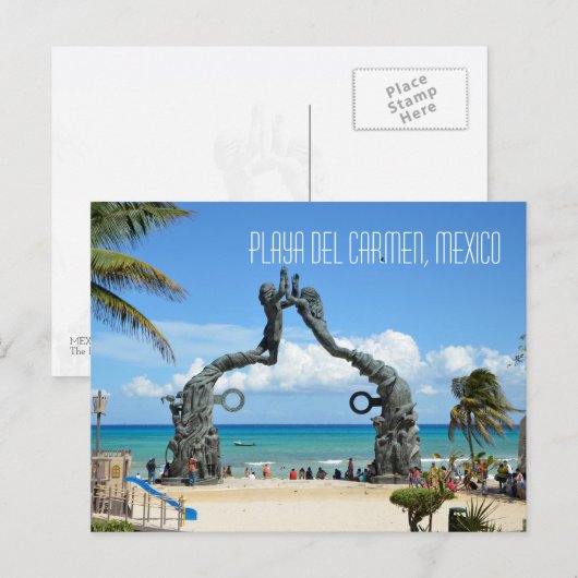 Playa del Carmen Caribbean Zee Beach Scene Briefkaart (Voorkant / Achterkant)