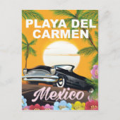 Playa del Carmen Mexicaanse autoreisposter Briefkaart (Voorkant)