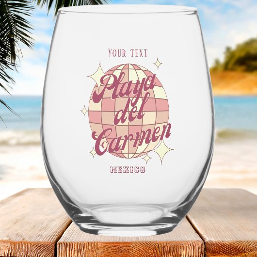 Playa del Carmen Mexico accessoire souvenir  Wijnglas Zonder Voet