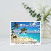 Playa del Carmen Mexico Huwelijk Save the Date Briefkaart (Staand voorkant)
