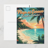  Playa del Carmen Mexico Reizen Briefkaart (Voorkant / Achterkant)