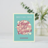 Playa del Carmen Mexico Retro  Briefkaart (Staand voorkant)