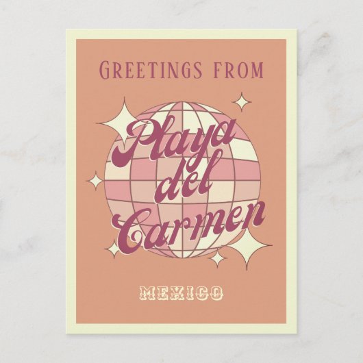 Playa del Carmen Mexico Retro  Briefkaart (Voorkant)