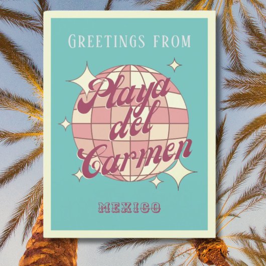 Playa del Carmen Mexico Retro  Briefkaart