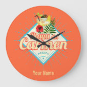 Playa del Carmen Mexico Retro Cocktail  Grote Klok (Voorkant)