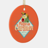 Playa del Carmen Mexico Retro Cocktail Keramisch Ornament (Rechts)