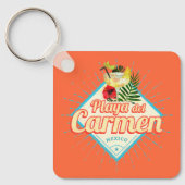 Playa del Carmen Mexico Retro Cocktail  Sleutelhanger (Voorkant)
