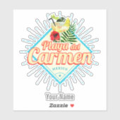 Playa del Carmen Mexico Retro Cocktail  Sticker (Vel)