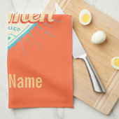 Playa del Carmen Mexico Retro Cocktail  Theedoek (Quarter Fold)