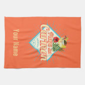 Playa del Carmen Mexico Retro Cocktail  Theedoek (Horizontaal)