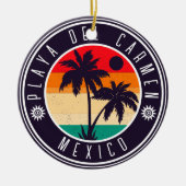 Playa del Carmen Mexico Retro Palmboom jaren 60 Keramisch Ornament (Voorkant)