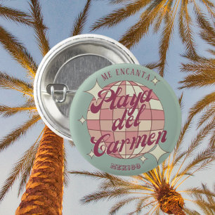 Playa del Carmen Mexico Retro souvenir decor Ronde Button 3,2 Cm