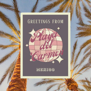Playa del Carmen Mexico Retro Vintage purpPostcard Briefkaart