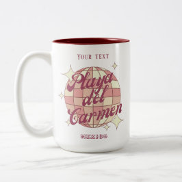 Playa del Carmen Mexico stad souvenir cafe  Tweekleurige Koffiemok