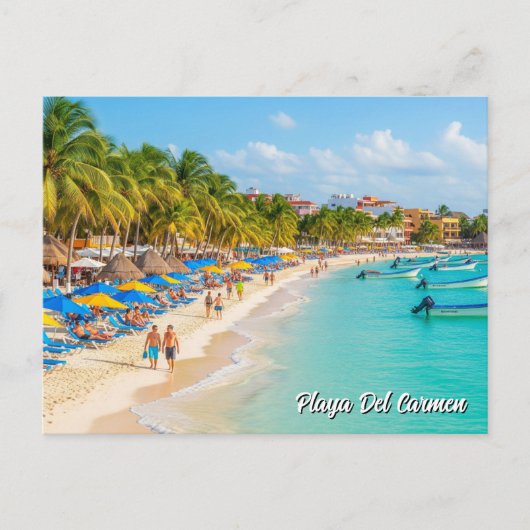 Playa del Carmen Mexico Travel Beach Briefkaart (Voorkant)