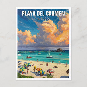Playa del Carmen Mexico Travel Beach Briefkaart