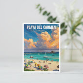 Playa del Carmen Mexico Travel Beach Briefkaart (Staand voorkant)