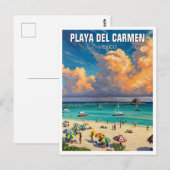 Playa del Carmen Mexico Travel Beach Briefkaart (Voorkant / Achterkant)