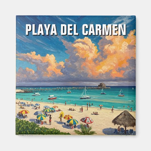 Playa del Carmen Mexico Travel Beach Magneet (Voorkant)